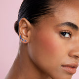 Pendientes Crown II Oval de Zafiro en Oro Amarillo de 18 Kt