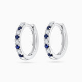 Eternity Colours Sapphire Hoop Earrings in 18k White Gold