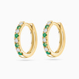 Pendientes Eternity Colors Aro de Esmeraldas en Oro Amarillo de 18 Kt