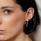 Eternity Colours Diamond Flower Earrings in 18k Yellow Gold