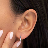 Pendiente Piercing Memphis de Zafiro y Diamantes en Oro Blanco de 18 Kt
