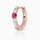 Brinco de piercing Memphis Ruby e diamante em ouro rosa 18K