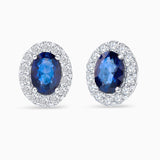 Pendientes Nicole de Zafiros y Diamantes en Oro Blanco de 18 Kt