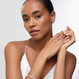 Pendientes Nicole de Zafiros y Diamantes en Oro Blanco de 18 Kt