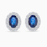 Pendientes Nicole de Zafiros y Diamantes en Oro Blanco de 18 Kt