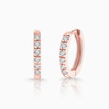 Petit Diamond Mini Hoop Earrings in 18k Rose Gold