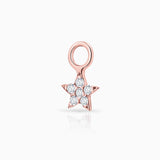 Charm para Pendiente de Aro Estrella Moon Diamonds en Oro Rosa de 18 Kt