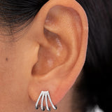 April Diamond Earrings in 18k White Gold