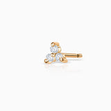 Pendiente Piercing Clover Mini de Diamantes en Oro Amarillo de 18 Kt