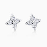 Brincos Petite Diamonds Cross Large em ouro branco 18K