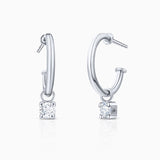 Brincos de meia argola Dot Diamonds em ouro branco 18K