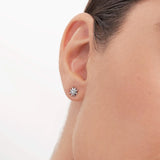 Mimosa Wind Rose Piercing Earring in 18k White Gold