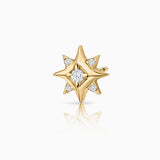 Mimosa Wind Rose Piercing Earring in 18k Yellow Gold