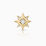 Mimosa Wind Rose Piercing Earring in 18k Yellow Gold