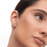 Brinco de piercing de onda Petite Diamonds em ouro amarelo 18K
