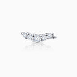 Brinco de piercing de onda Petite Diamonds em ouro branco 18K