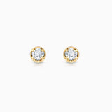 Brincos Petit Milgrain Diamond em ouro amarelo 18K