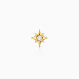 Petit Wind Rose Diamond Piercing Earring in 18k Yellow Gold