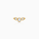 Milgrain Wings Diamond Piercing Earring in 18k Yellow Gold
