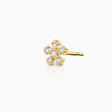 Star Petals Diamond Piercing Earring in 18k Yellow Gold