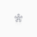 Star Petals Diamond Piercing Earring in 18k White Gold