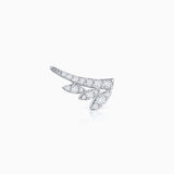 Brinco de piercing Leaf Diamonds em ouro branco 18 K