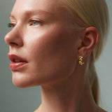 Brincos de argola de diamante Dafne em ouro amarelo 18K