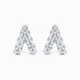 Brincos de argola Double Garden Diamond em ouro branco 18K