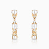 Brincos de meia argola com pérolas e diamantes Midnight Holly em ouro amarelo 18K