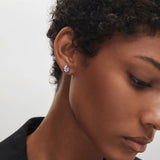 Brincos de tanzanita e diamante Indigo Jay em ouro branco 18K