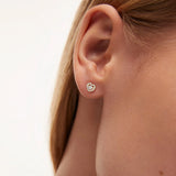 Brincos de diamante Ariadne Heart em ouro amarelo 18K