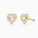 Brincos de diamante Ariadne Heart em ouro amarelo 18K