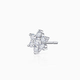 Pendiente Piercing Rosette de Diamantes en Oro Blanco de 18 Kt