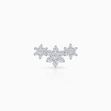 Brinco de piercing Rosette Trilogy Diamond Climber em ouro branco 18K