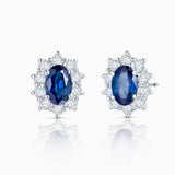 Pendientes Irem de Zafiros y Diamantes de 0,55 Cts. en Oro Blanco de 18 Kt