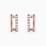 Brincos de diamante Selene em ouro rosa 18 K