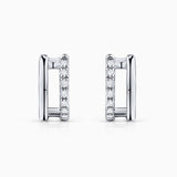 Brincos de diamante Selene em ouro branco 18 K