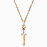 Charm Pingente de diamante Dagger M em ouro amarelo 18K