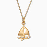 Charm Pingente de barco M com diamantes em ouro amarelo 18K