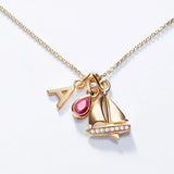 Charm Pingente de barco M com diamantes em ouro amarelo 18K