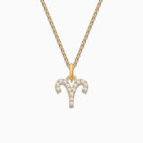 Charm Pingente de Zodíaco Áries S com Diamantes em Ouro Amarelo 18 K
