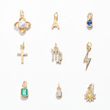 Charm Pingente de diamante do zodíaco de Virgem em ouro amarelo 18K