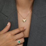 Culpables Heart Diamond Charm Pendant in 18k Yellow Gold