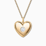 Culpables Heart Diamond Charm Pendant in 18k Yellow Gold
