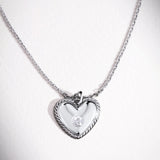 Culpables Heart Diamond Charm Pendant in 18k White Gold