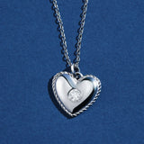 Culpables Heart Diamond Charm Pendant in 18k White Gold
