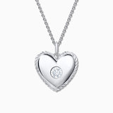 Culpables Heart Diamond Charm Pendant in 18k White Gold