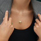 Culpables Heart Ruby Charm Pendant in 18k Yellow Gold