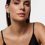 Amelie Pear Aquamarine Necklace in 18k White Gold