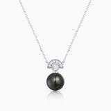 Gargantilla Brett de Perla de Tahití y Diamantes en Oro Blanco de 18 Kt